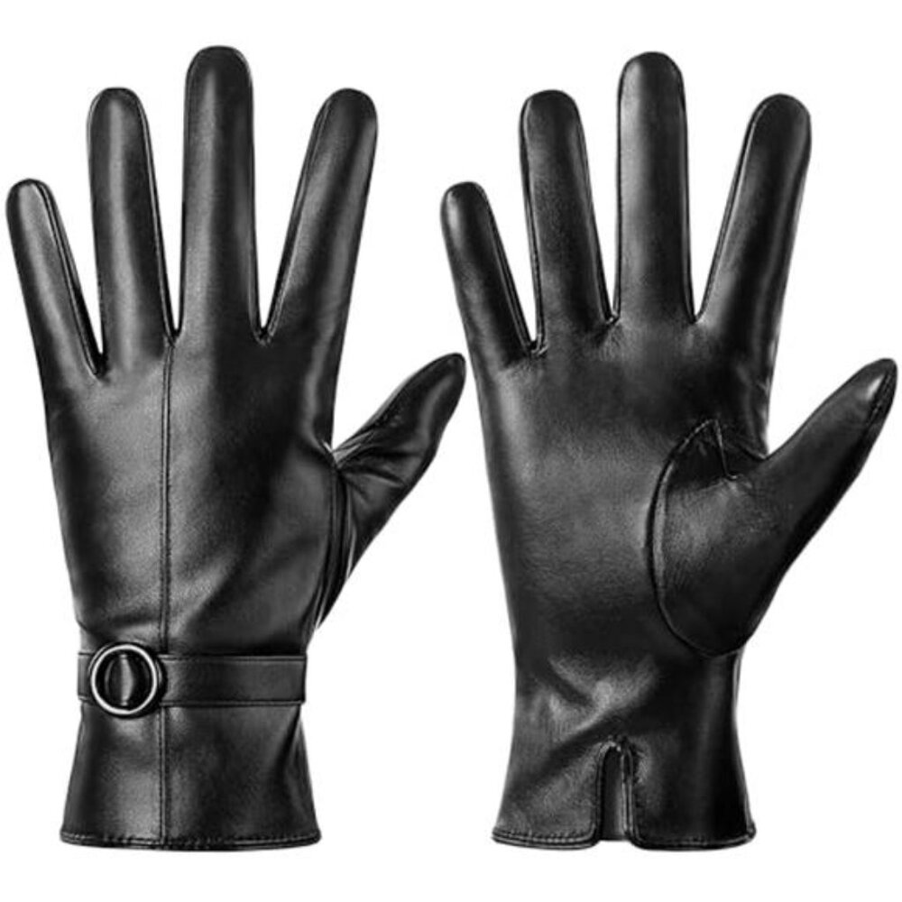 Womens Leather Touchscreen Gloves Warm Winter Driving Cashmere Lined Texting